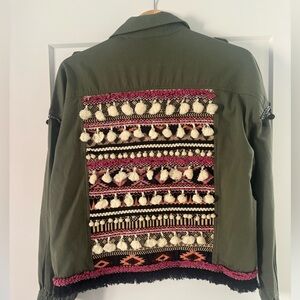 Zara Khaki Green Button-Up Shirt